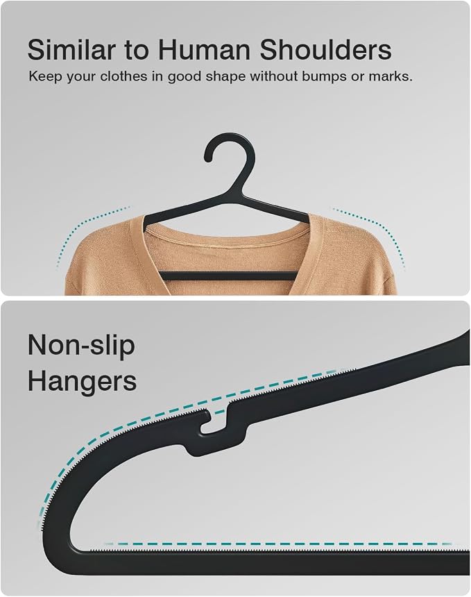 80 Pack Clothes Hangers, Non Slip Plastic Coat Hangers, Space Saving Hangers - Image 4