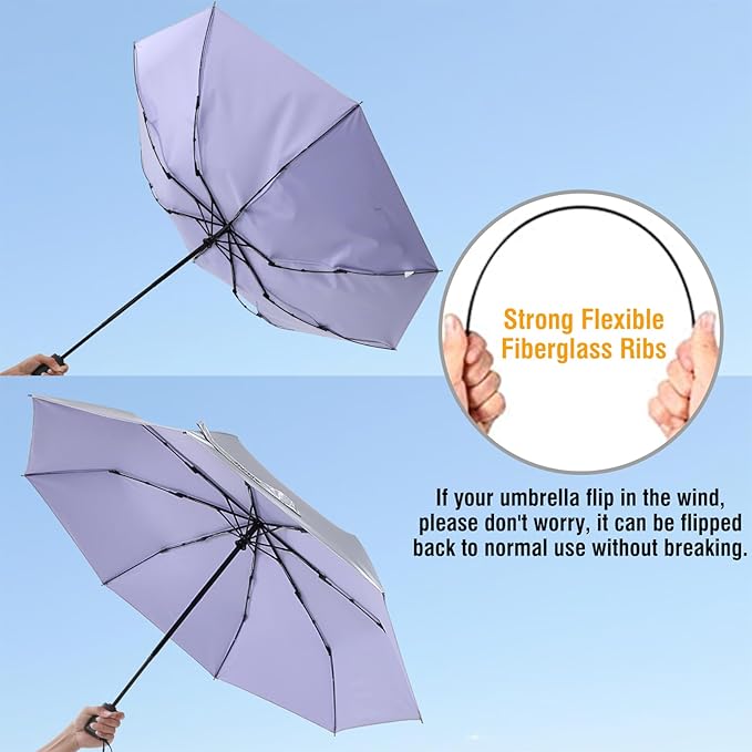 G4Free UPF 50+ UV Protection Large Travel Umbrella 42/46 Inch Auto Open Close - Image 4