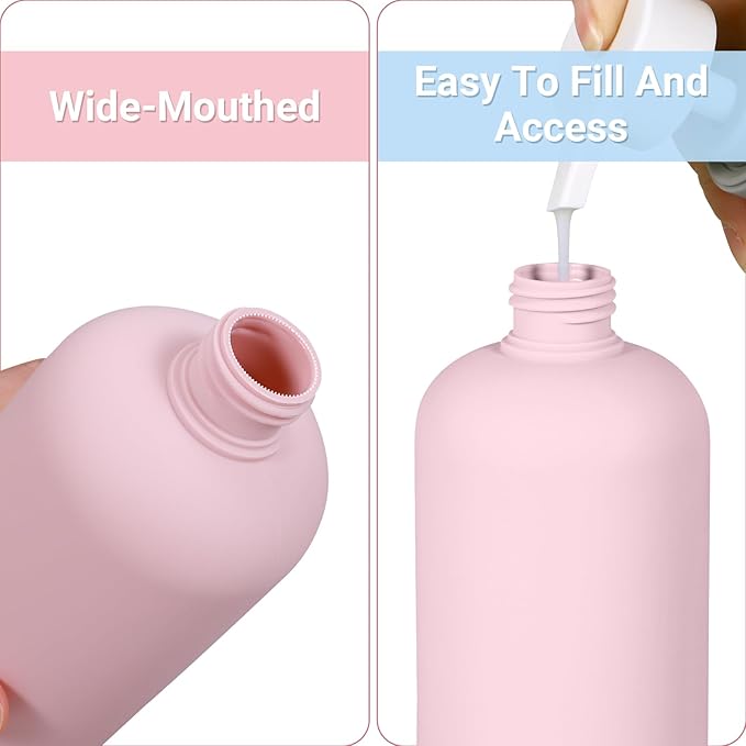 ASEVAT 6.7oz 4Pcs Plastic Refillable Travel Shampoo & Conditioner Bottles - Image 6