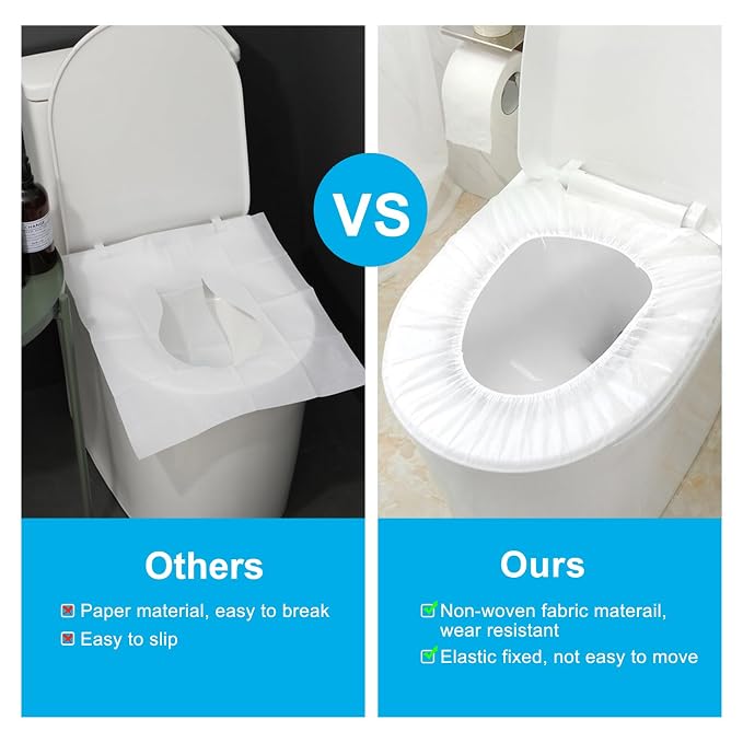 20 Pack Disposable Toilet Seat Cover Waterproof Non-Woven Fabric, Disposable - Image 5