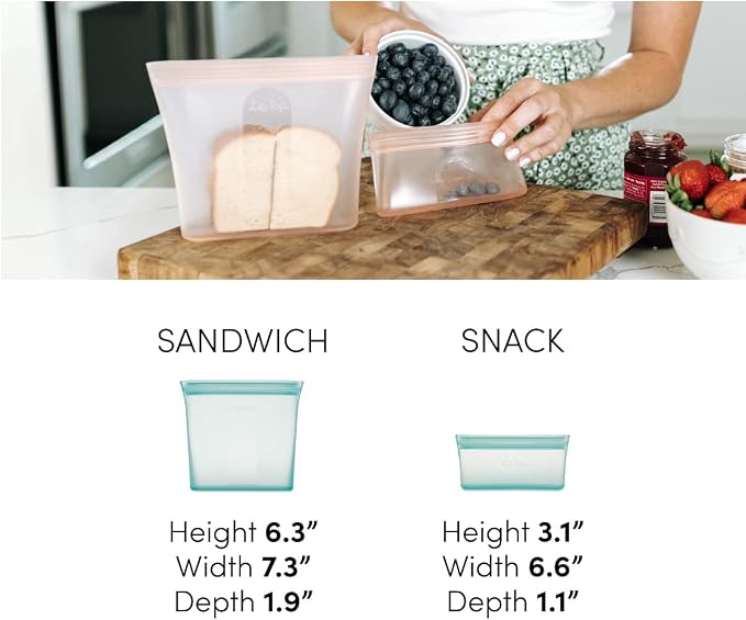 Zip Top Reusable Food Storage Bags | 3 Bag Set - Image 5