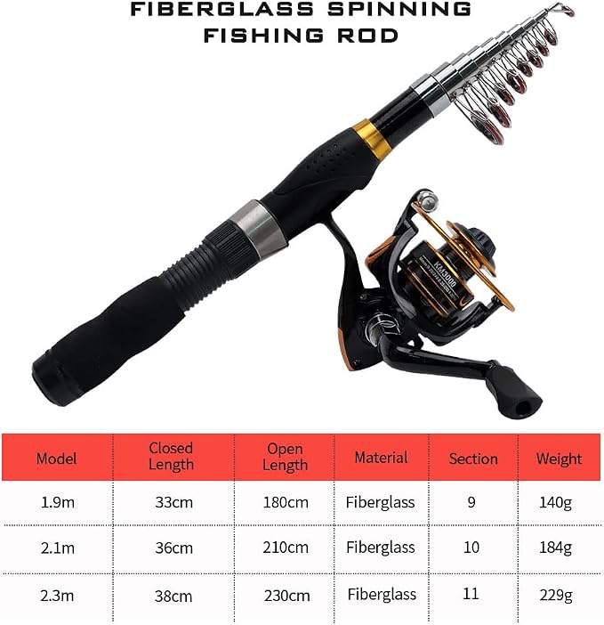 Collapsible Fishing Rod and Reel Combo, BalanZze Telescopic Fishing Rod - Image 5