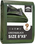 8x8 Feet Tarp Waterproof, 9Mil Thick, Finished Size Tarps, UV Resistant by RAINDEWAY
