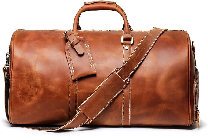 Mullis Mercantile Leather Weekender Travel Bag, a timeless classic. This - Image 2