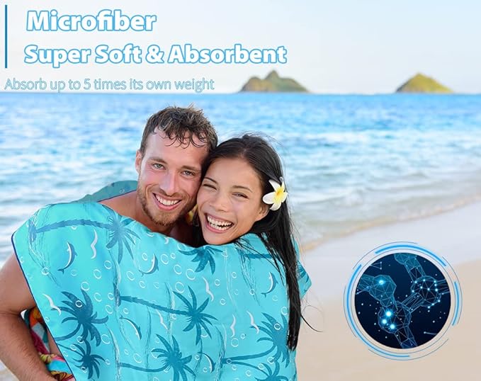 4 Pack Microfiber Oversized Lightweight Beach Towel 71"x32" XL Extra Large Thin - Image 5