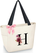 Vavabox Tote Bag, A-Z Initial Monogrammed Waterproof Tote Bag, Bridesmaid Gifts by Vavabox
