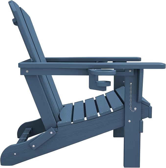 SERWALL Folding Adirondack Chair, HDPE Adirondack Chairs, Plastic Outdoor - Image 12