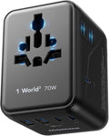 MOMAX Mini Universal Travel Adapter, GaN 70W International Power Adapter by MOMAX