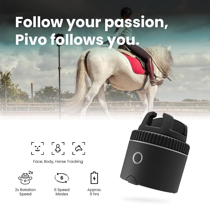 Pivo Equestrian Silver Starter Pack, Auto Face, Horse Phone Tracking Holder - Image 3