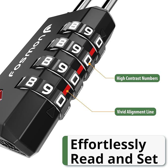 Fosmon TSA Approved Locks for Luggage, Heavy Duty Gun Safe Lock for Gun Case - Image 5