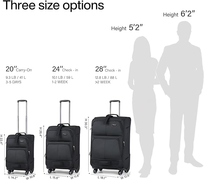Hanke Luggage Sets 2 Piece Softside Expandable Luggage - Image 5
