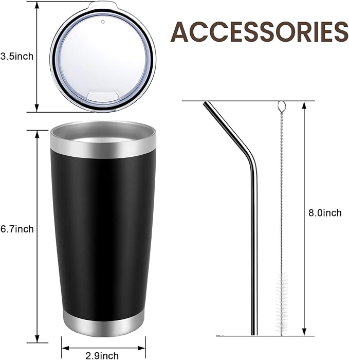MEWAY 20oz Tumbler 12 Pack Double Wall Vacuum Insulated Travel Glitter Mug Bulk - Image 9