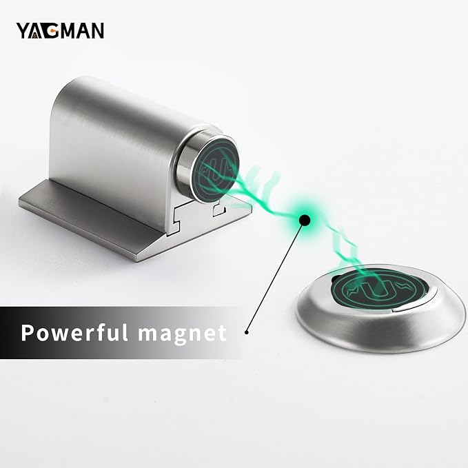 3 Pack Magnetic Door Stoppers Retractable Bottom of Door Holder No Drilling - Image 3