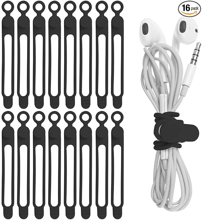 Nearockle 16Pcs Silicone Cable Straps Wire Organizer by ELECTRONICSORGANIZATION