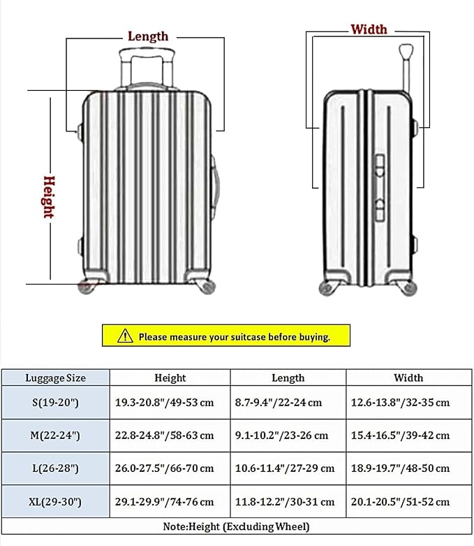 7-Mi 3D Print Design Travel Suitcase Protector Trolley Case Cover 19"-30" Sleeve - Image 6