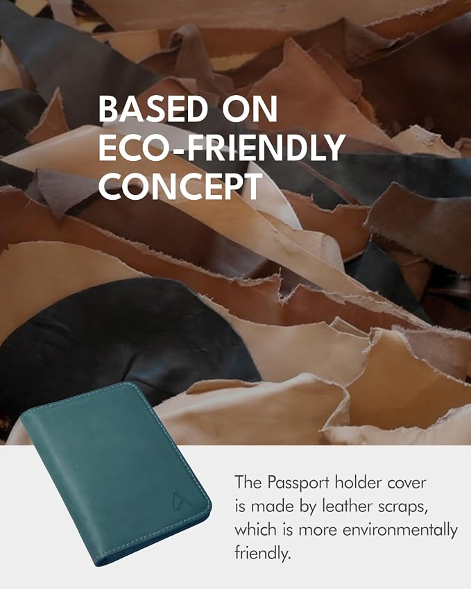 ALLIVE Passport Holder for Travel Women Men, Genuine Leather Passport Cover - Image 3