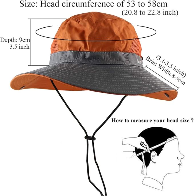 ZOORON Women's Ponytail Safari Sun Hat, Wide Brim UV Protection Outdoor Bucket - Image 6
