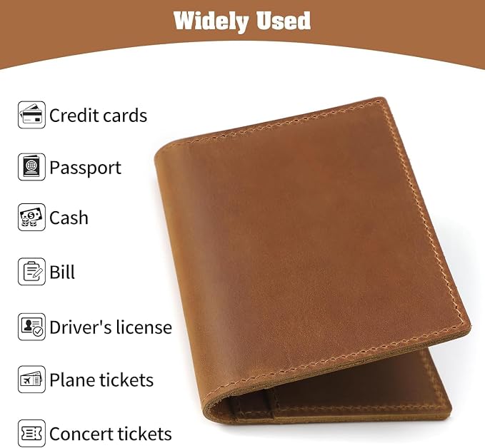 Jack&Chris Leather Passport Holder, Handmade Passport cover, Travel Wallet - Image 3