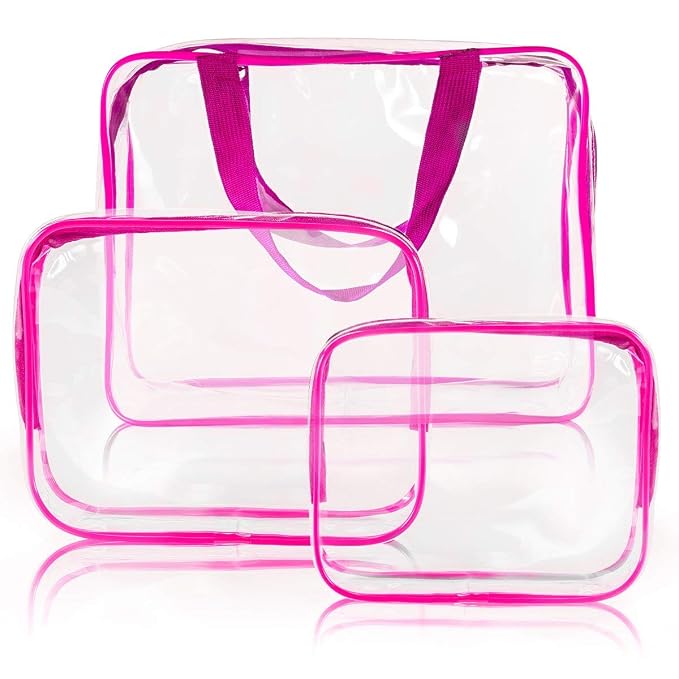 5Pcs Crystal Clear PVC Travel Toiletry Bag Kit - Image 6