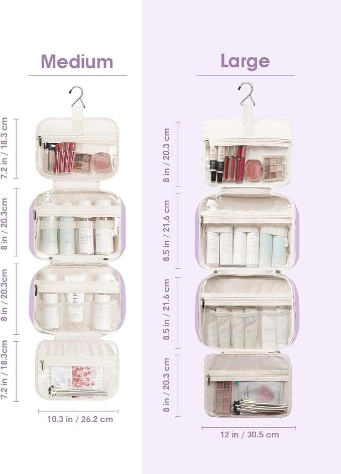 Narwey Hanging Toiletry Bag for Women Travel Makeup Bag Organizer Toiletries - Image 5