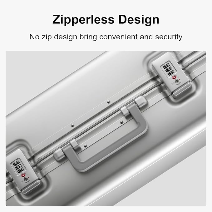 LEVEL8 Gibraltar Carry on Luggage, 20 Inch Aluminum Zipperless Luggages Airline - Image 4