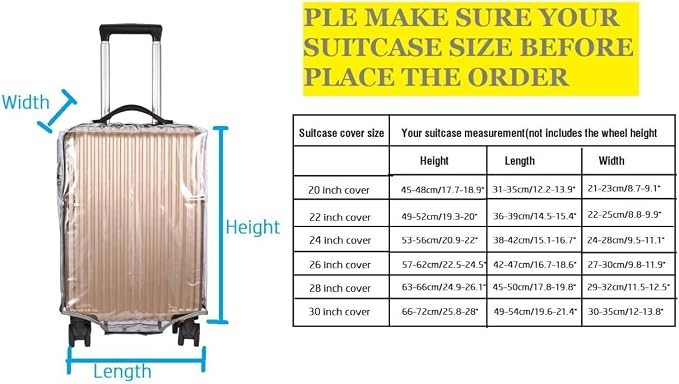 Clear PVC Suitcase Cover Protectors- Thickened Waterproof Luggage Covers - Image 6