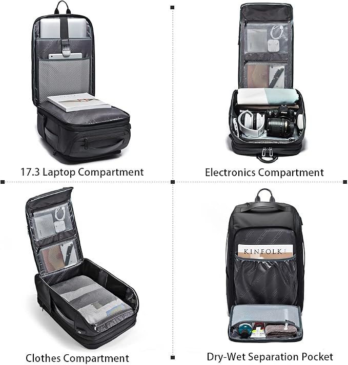 BANGE 45L Expandable Travel Backpacks, Weekender Carry On Backpack, Flight - Image 6