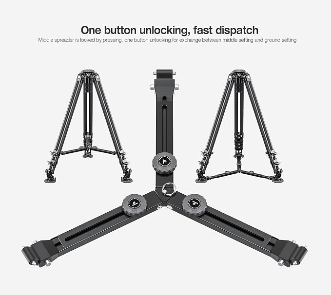 Leofoto LVC-193C Carbon Fiber Twin Leg Video Tripod+BV-15 Fluid Head - Image 9