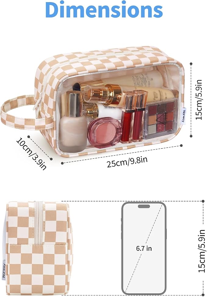 Narwey Clear Toiletry Bags for Traveling Women Men, Make Up Organizer, Skincare - Image 4
