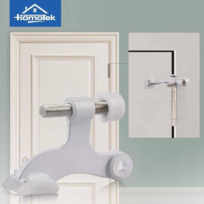 HOMOTEK 4 Pack Hinge Pin White Door Stopper, Adjustable Deluxe Heavy Duty Door - Image 6