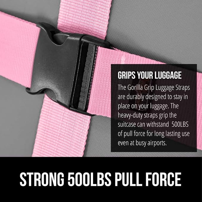GORILLA GRIP Heavy Duty 4 Pack Adjustable Luggage Straps - Image 3