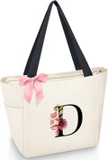 Vavabox Tote Bag, A-Z Initial Monogrammed Waterproof Tote Bag, Bridesmaid Gifts by Vavabox