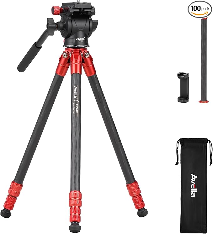 Avella Mini Carbon Fiber Camera Tripod MP20C, Portable Lightweight Tabletop by AVELLA