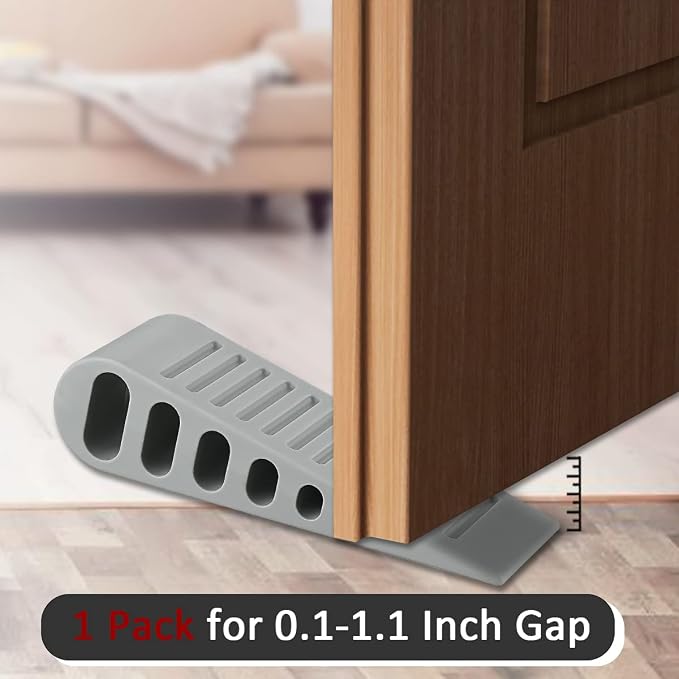 JQK Rubber Door Stopper Wedge, Wooden Floor, DSB61-GY-P4 - Image 8