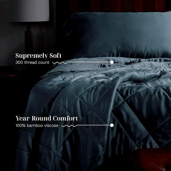 LUXOME Lightweight Blanket | 100% Rayon from Bamboo Fabric & Fill | Full/Queen - Image 3