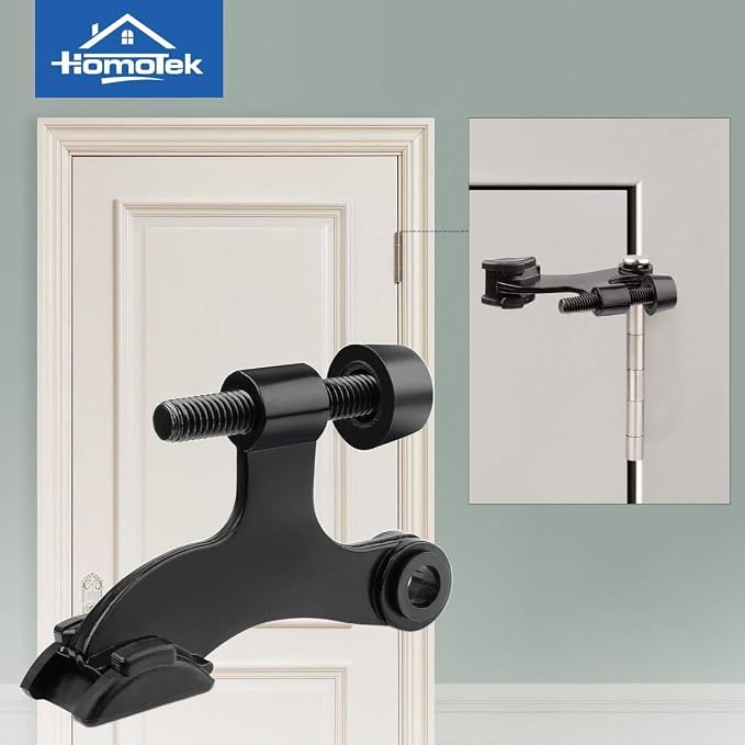 HOMOTEK 24 Pack Hinge Pin Black Door Stopper, Adjustable Deluxe Heavy Duty Door - Image 5