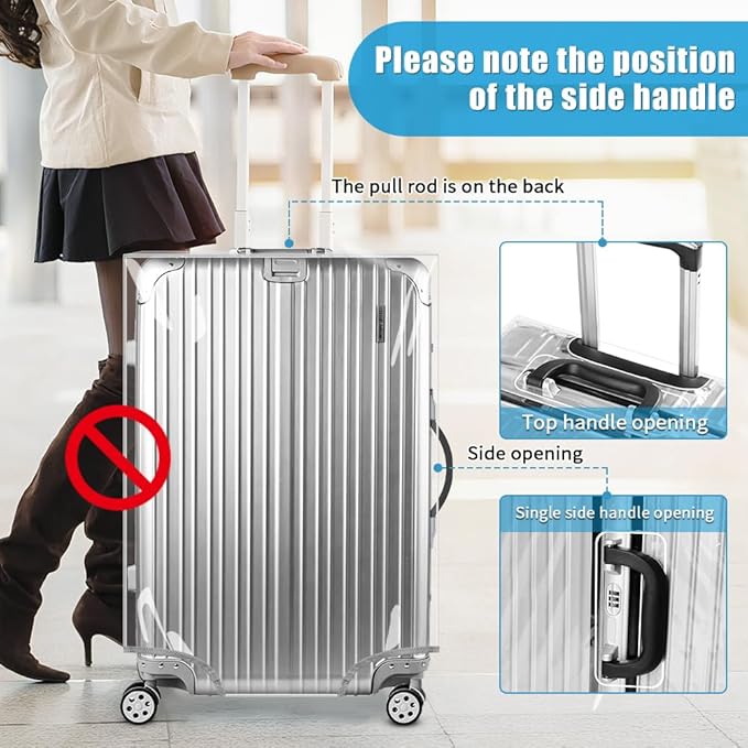 Yotako Clear PVC Suitcase Cover Tough Protector, 24 Inch Luggage Covers - Image 4