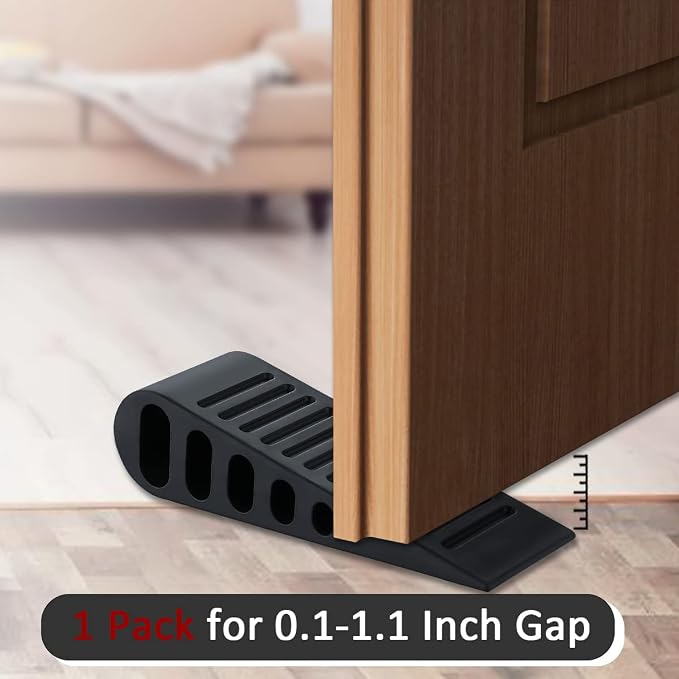 JQK Rubber Door Stopper Wedge, Wooden Floor, DSB61-BK-P6 - Image 8