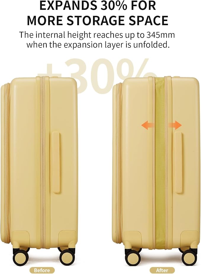 aji Expandable Top Opening 24 Inch Checked Luggage - Image 3