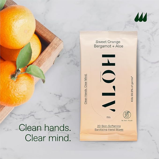 ALŌH Sweet Orange Bergamot + Aloe Sanitizing Hand Wipes - Image 4