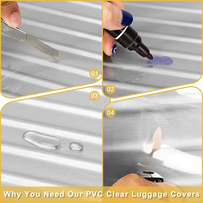 Suitcase Cover for 28" Luggage TSA Approved Clear PVC Thickened Protective - Image 5