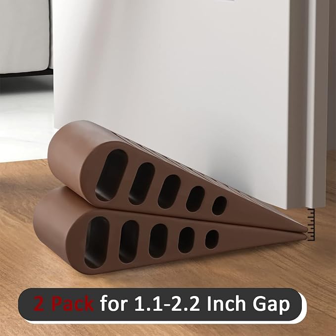 JQK Rubber Door Stopper Wedge, Bronze 2 Pack Soft TPR Premium Door Stops - Image 7