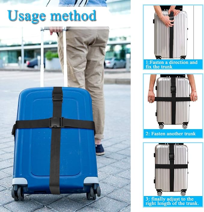 4Pcs Luggage Straps for Suitcase Travel Accessories TSA Approved, 80In Long - Image 8