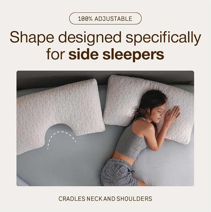 Coop Home Goods Original Cut-Out Adjustable Pillow, Queen Size Bed Pillows - Image 3