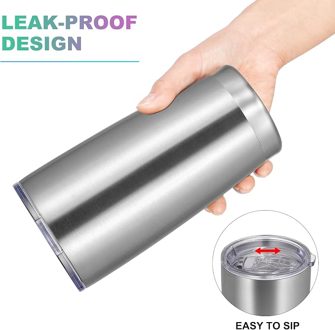 VEGOND 20oz Tumbler with Lid and Straw Stainless Steel Tumbler Cup Bulk Vacuum - Image 3