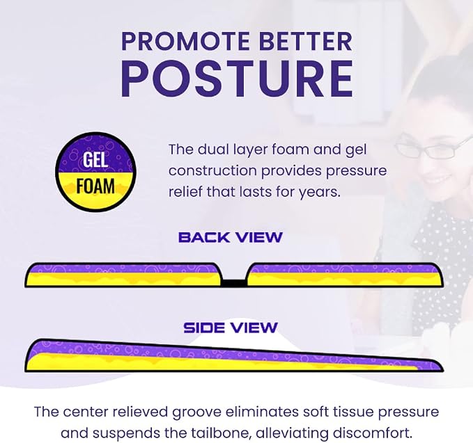 GSeat Ultra Orthopedic Gel and Foam Seat Cushion - Image 3