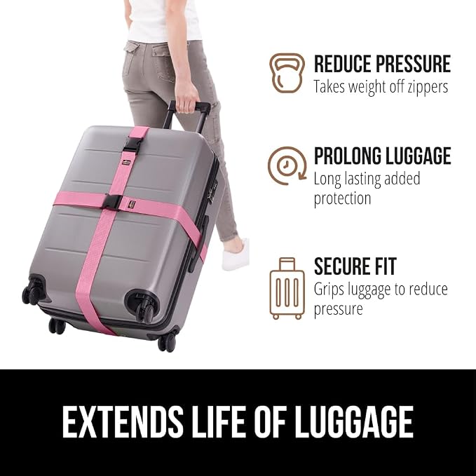 GORILLA GRIP Heavy Duty 8 Pack Adjustable Luggage Straps - Image 5