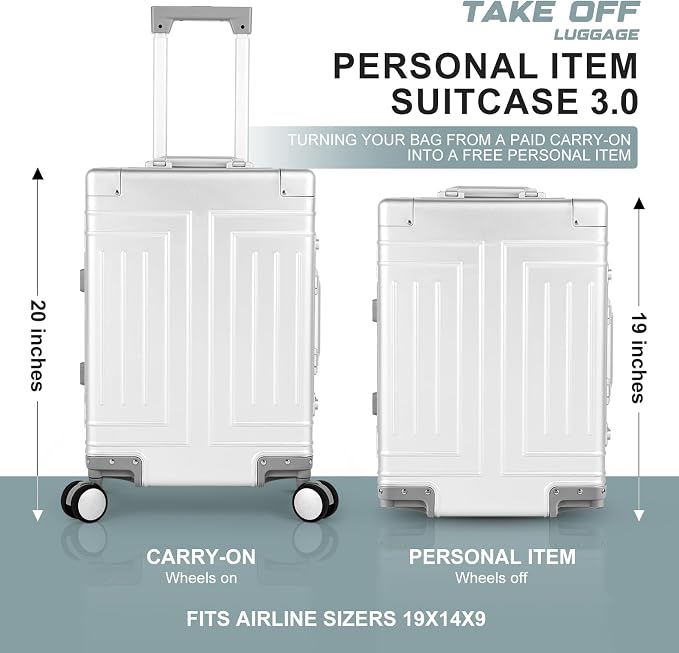 All Aluminum Magnesium 20/26 Luggage Set，Cut from Whole Aluminum Sheet，22x14x9 - Image 4