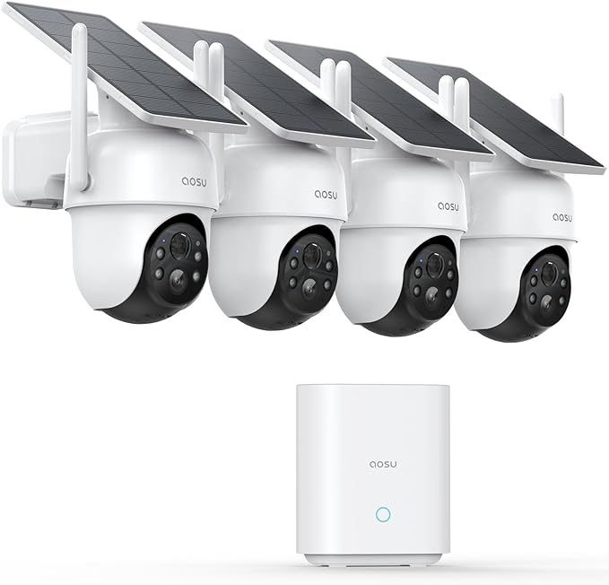 aosu Security Cameras Outdoor Wireless, 4 Cam-Kit, No Subscription, by aosuSecurity