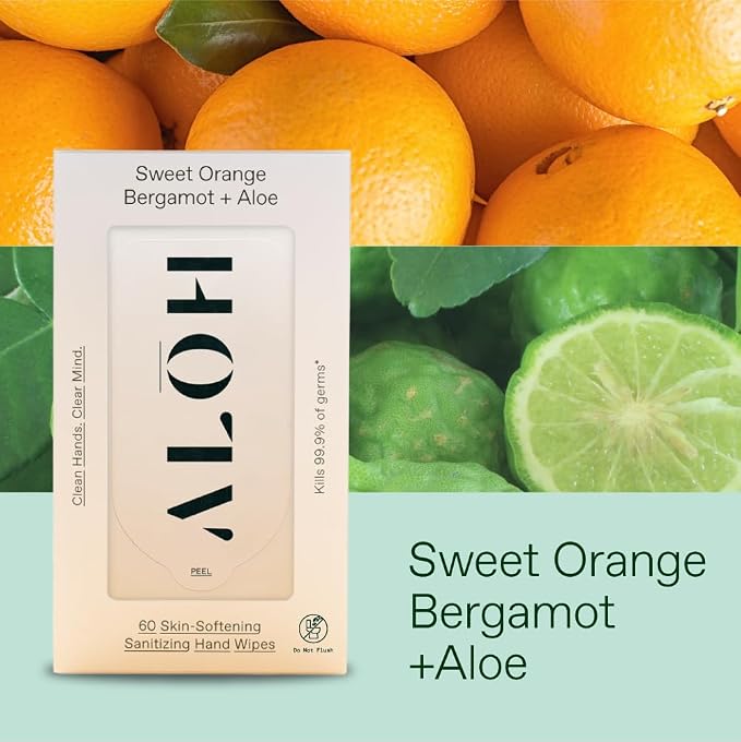 ALŌH Sweet Orange Bergamot + Aloe Sanitizing Hand Wipes - Image 2